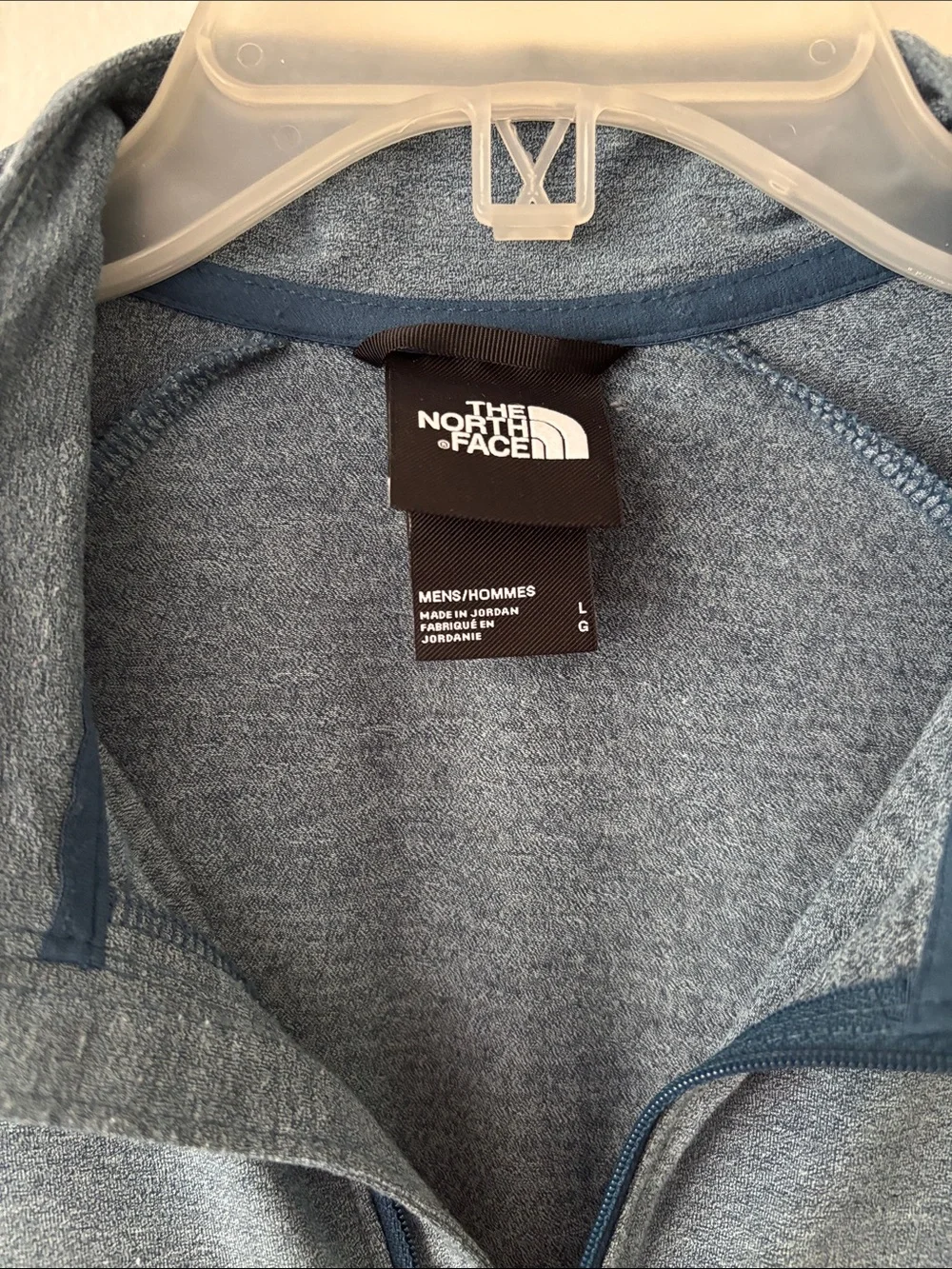 The North Face Men's Wander 1/4 Zip Performance Pullover in blue heather Large
